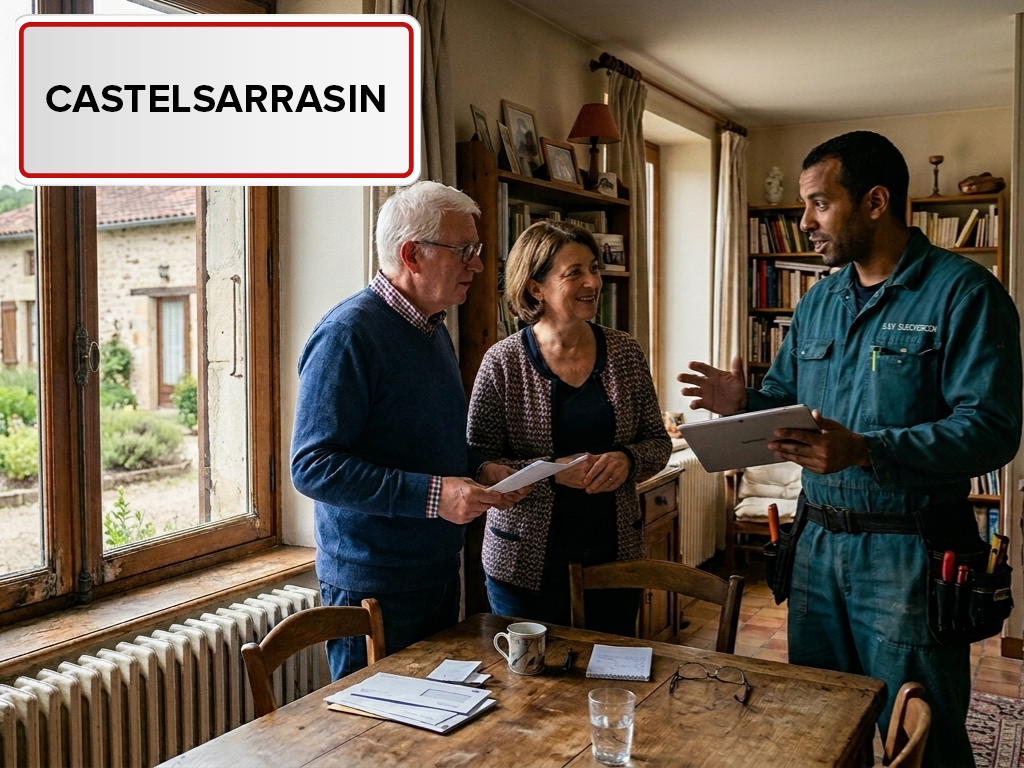 Installation de pompe à chaleur à Castelsarrasin (82100) en Tarn-et-Garonne